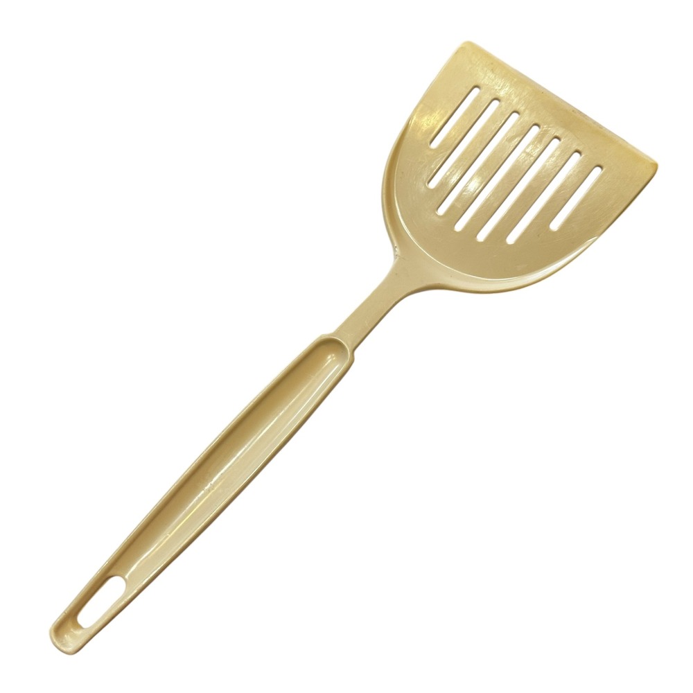 EKCO VTG Slotted Spatula Turner Almond Beige Nylon Plastic 10.5 Inch Made in USA